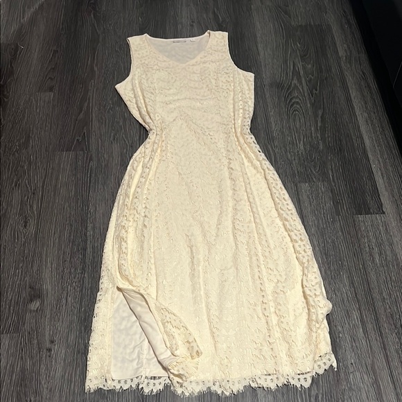 Isaac Mizrahi Cream Sleeveless Sundress Maxi - Picture 6 of 9